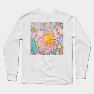 Easter Chick, Fluffy Yellow Baby Chicken Long Sleeve T-Shirt